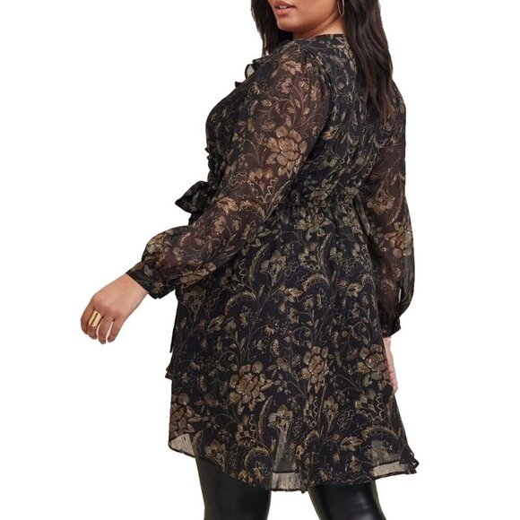 Torrid Chiffon Layered Tie Front Surplice Tunic Blouse 19131546 size 2X - Picture 5 of 10